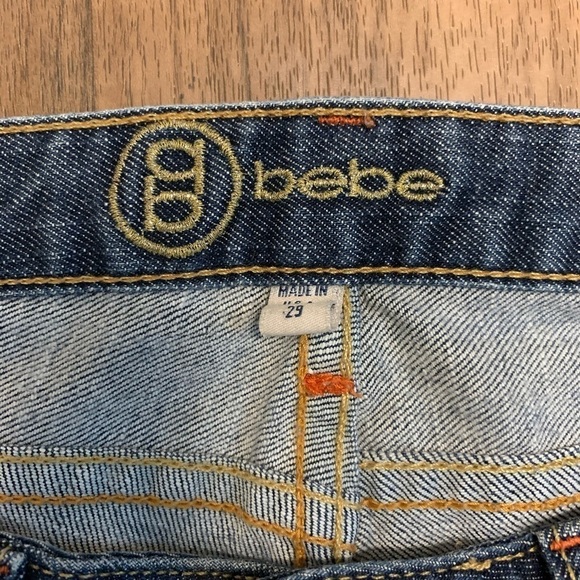 Bebe Medium Wash Flare Leg Denim Jeans 29 - Picture 5 of 6